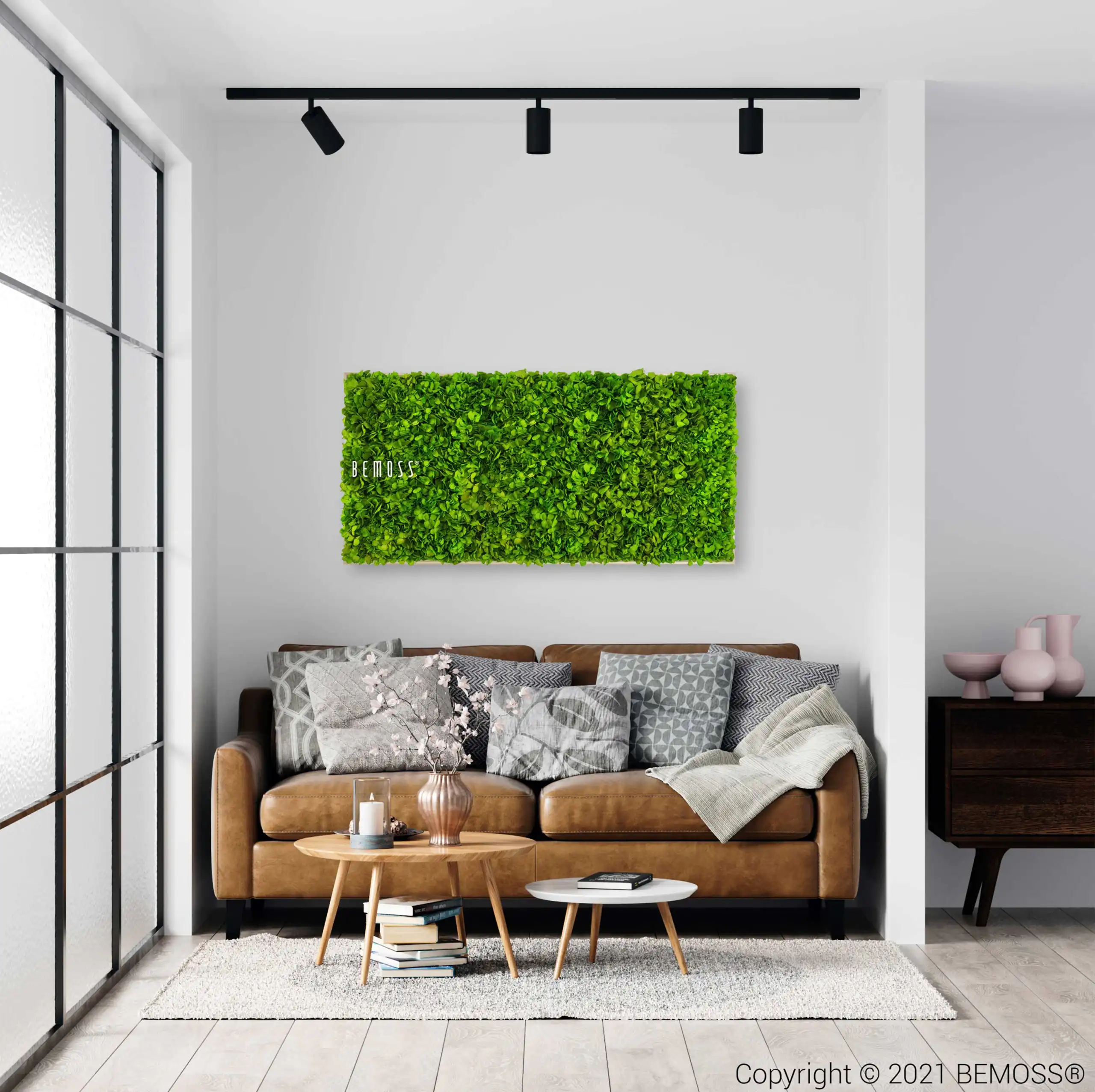 Moosbild BEMOSS® MIMI  40x40cm Weißer Rahmen – Bild 2