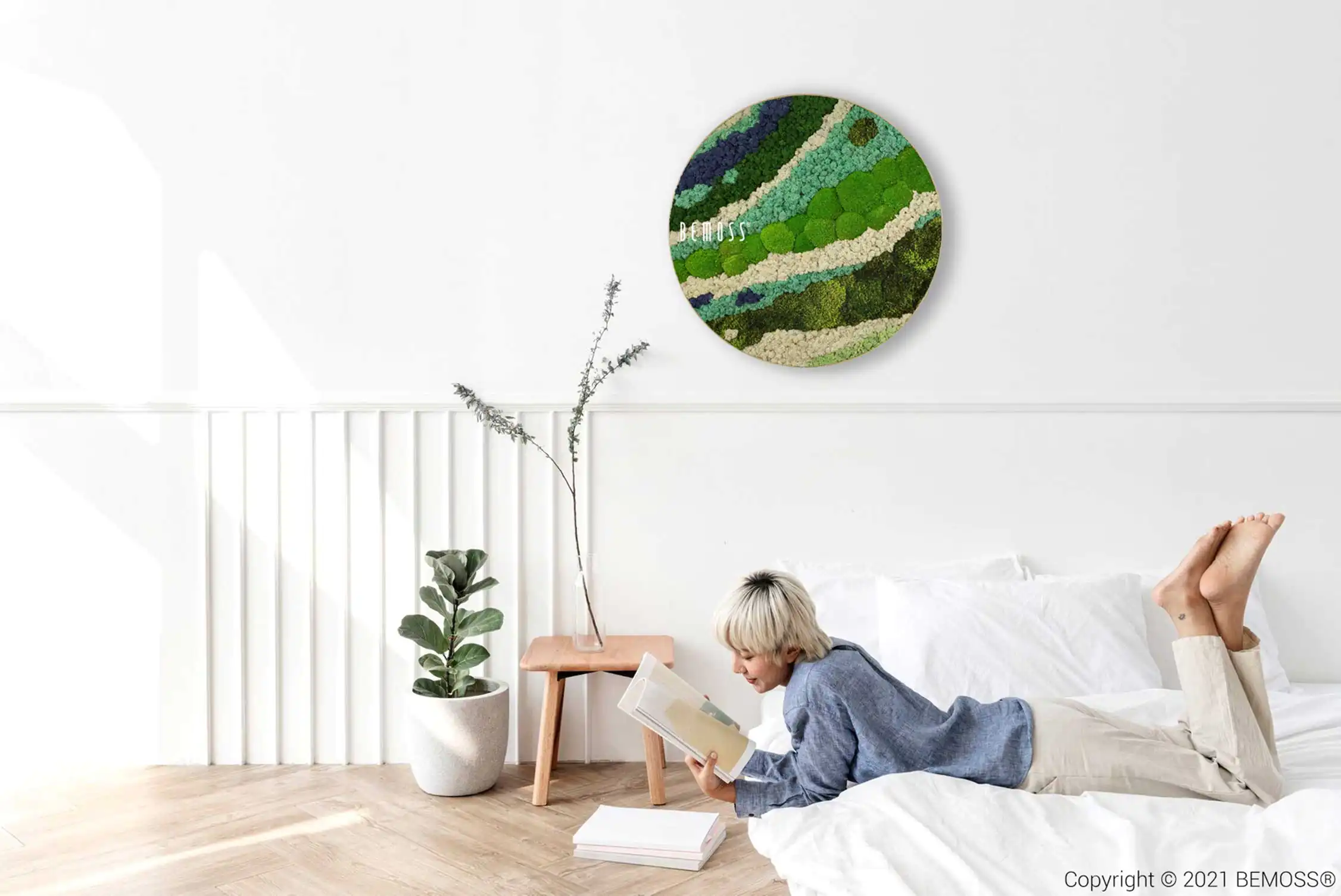 Moosbild Rund BEMOSS® ORTHO SWIRL – Bild 2