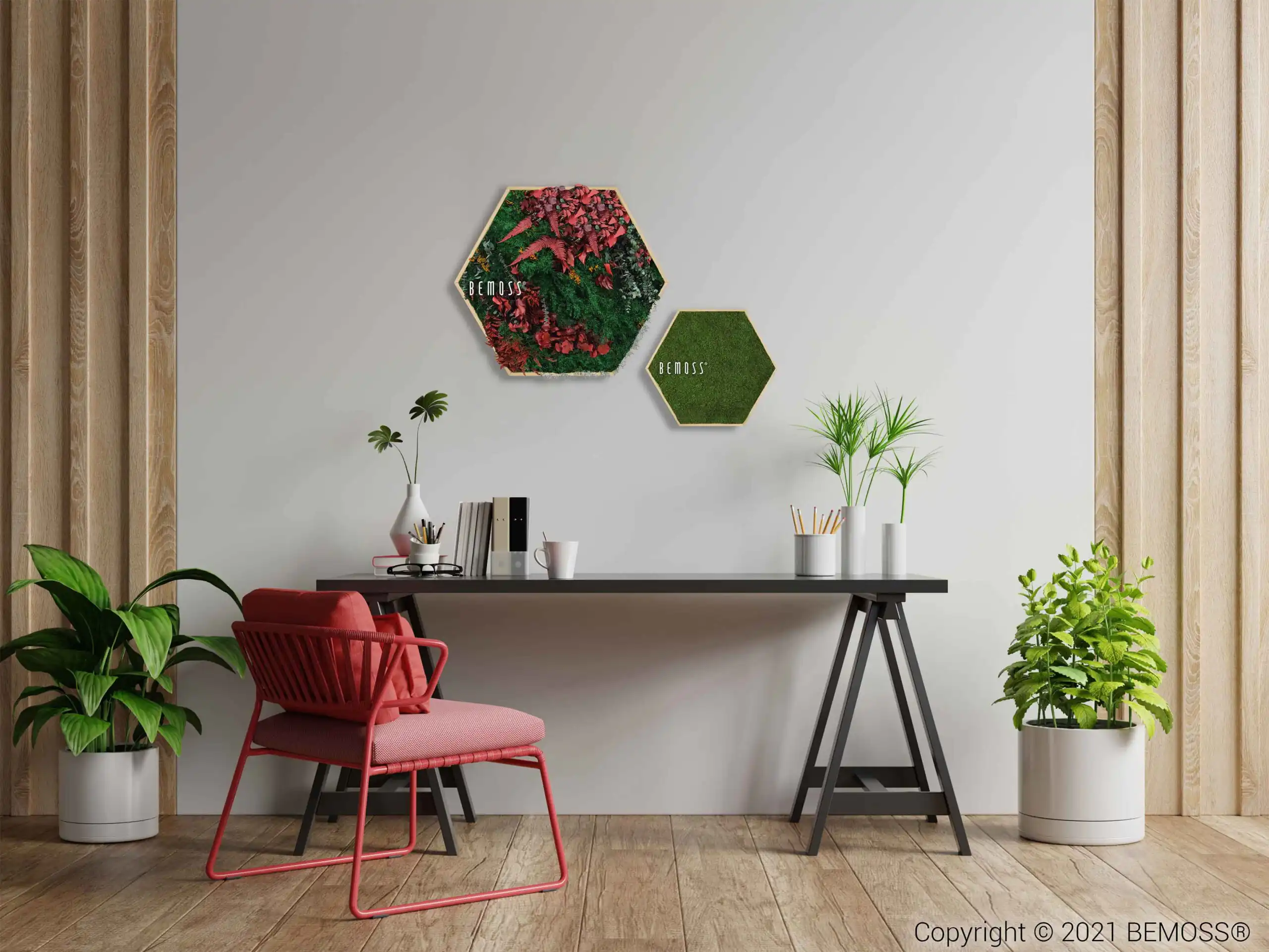 Moosbild Hexagon PFLANZEN Zorita – Bild 2