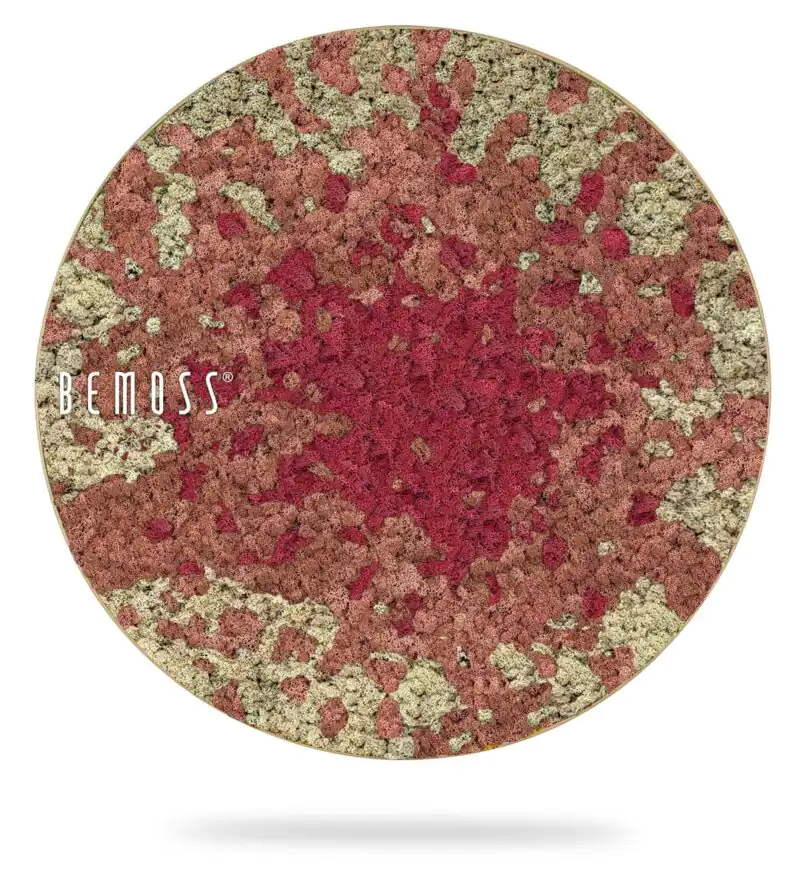Moosbild Rund BEMOSS® SPLASH Pink