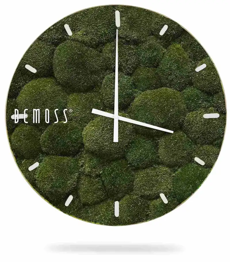 Moosuhr KUGELMOOS Natural mit Ziffernblatt