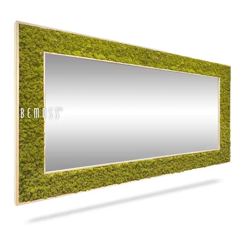 Quadratischer Moos Spiegel ISLANDMOOS mono LIME