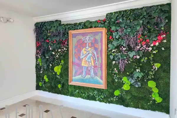 Machová stena , bemoss , mach , zelené steny , interiér , dom , farebné , rastliny , machový obraz